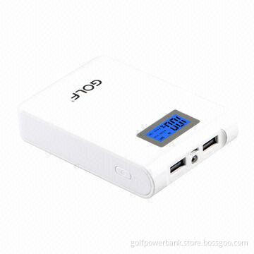 8,000mAh LCD display power bank battery with dual USB port and LED flashlight